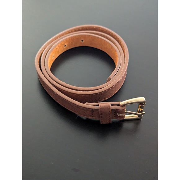 Forest Brand Leather Belt Thin Brown Size Small Women's .5" Wide 36" Long - Picture 3 of 9